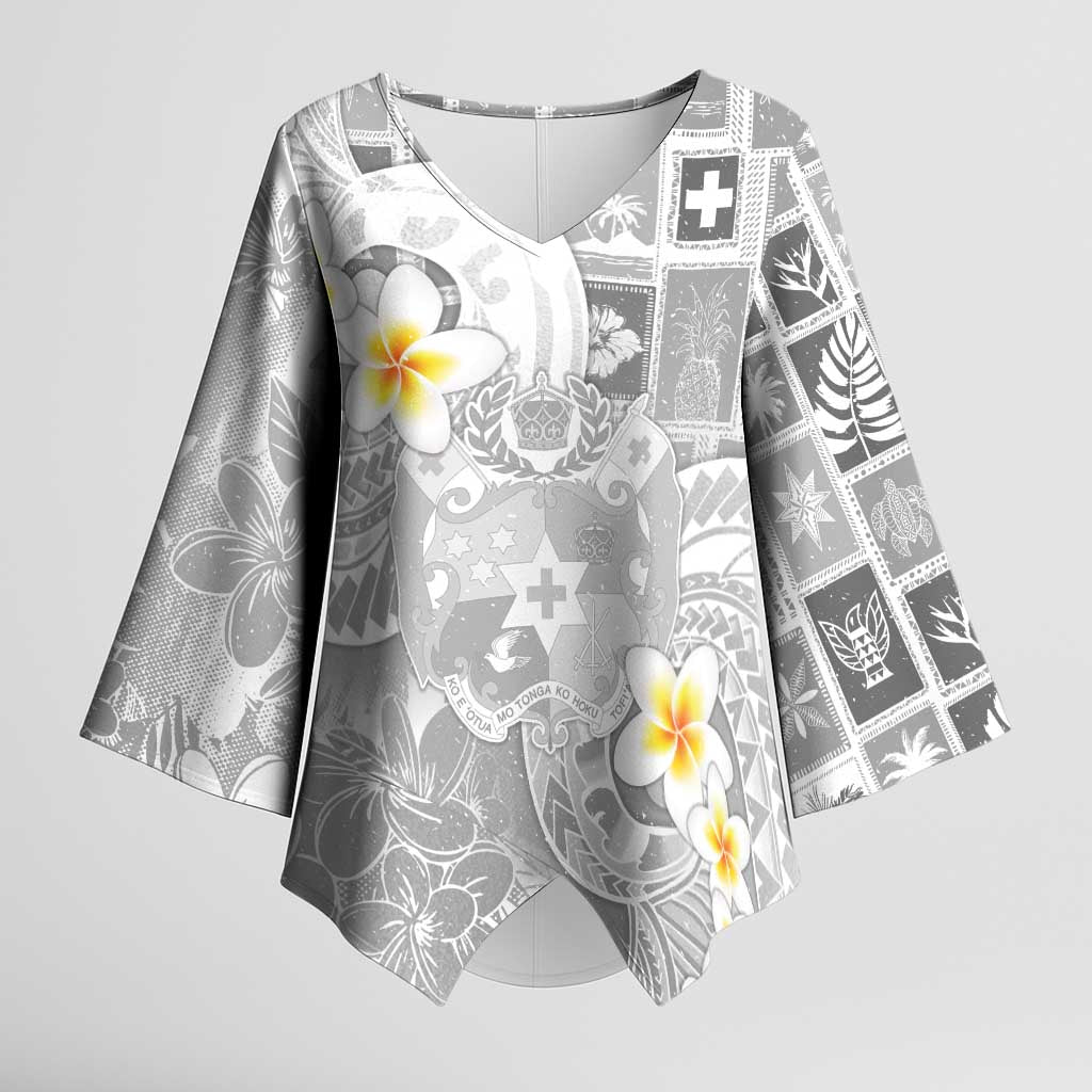 Tonga Christmas Kimono Sleeve Blouse Kilisimasi Fiefia Retro Style White - Polynesian Pride