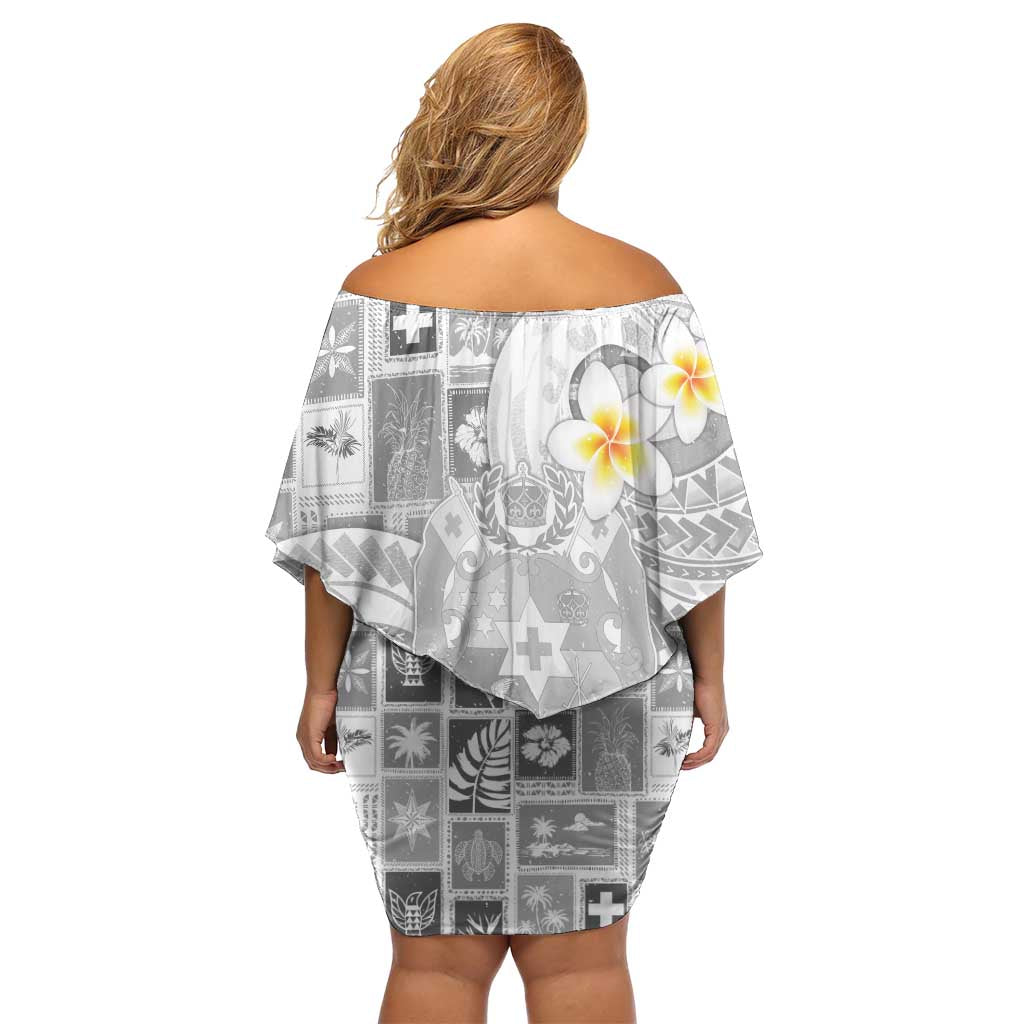 Tonga Christmas Off Shoulder Short Dress Kilisimasi Fiefia Retro Style White - Polynesian Pride