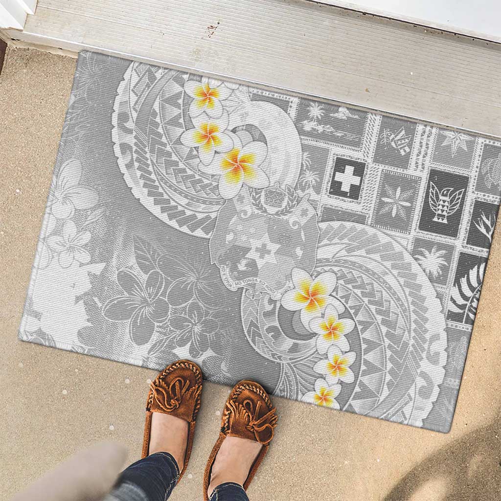 Tonga Christmas Rubber Doormat Kilisimasi Fiefia Retro Style White - Polynesian Pride