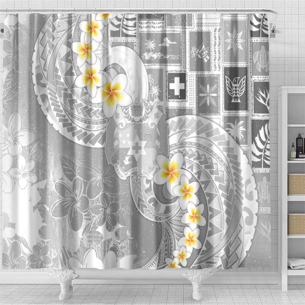 Tonga Christmas Shower Curtain Kilisimasi Fiefia Retro Style White - Polynesian Pride