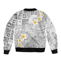 Tonga Christmas Sleeve Zip Bomber Jacket Kilisimasi Fiefia Retro Style White - Polynesian Pride
