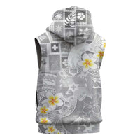 Tonga Christmas Sleeveless Zip Hoodie Kilisimasi Fiefia Retro Style White - Polynesian Pride