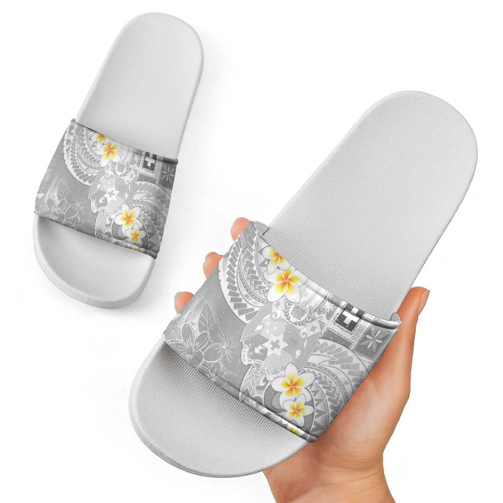 Tonga Christmas Slide Sandals Kilisimasi Fiefia Retro Style White - Polynesian Pride