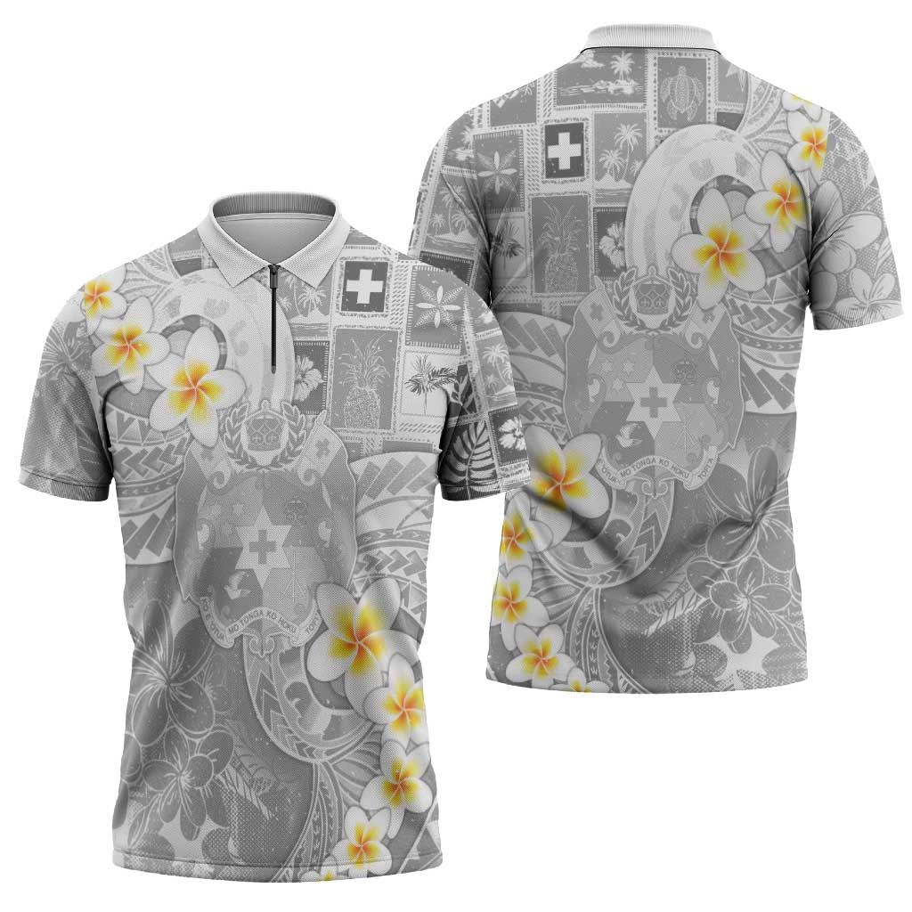 Tonga Christmas Zipper Polo Shirt Kilisimasi Fiefia Retro Style White - Polynesian Pride