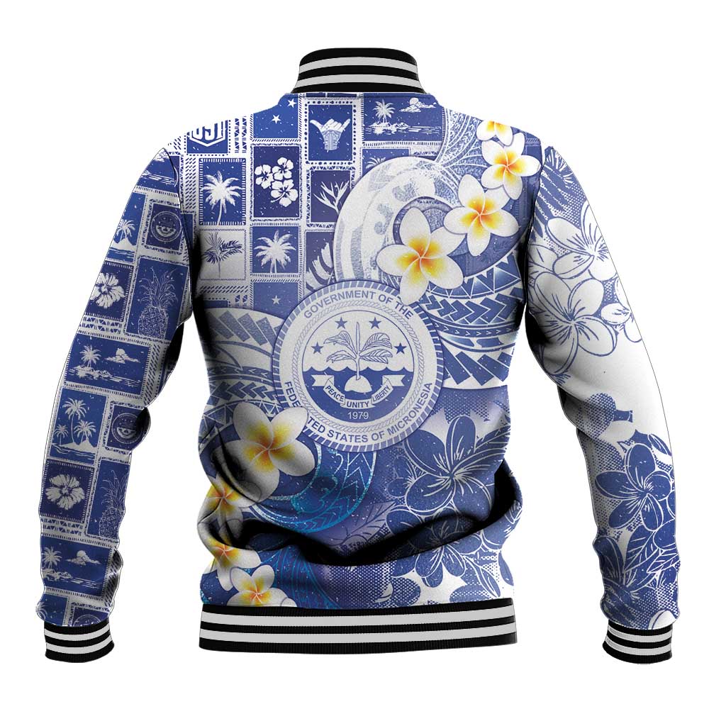 Federated States Of Micronesia Christmas Baseball Jacket Retro Style Bright Version - Polynesian Pride