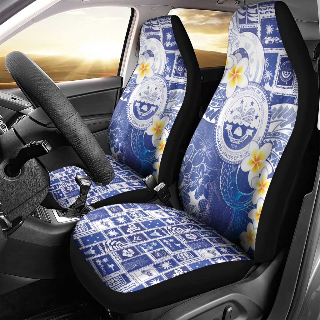 Federated States Of Micronesia Christmas Car Seat Cover Retro Style Bright Version - Polynesian Pride