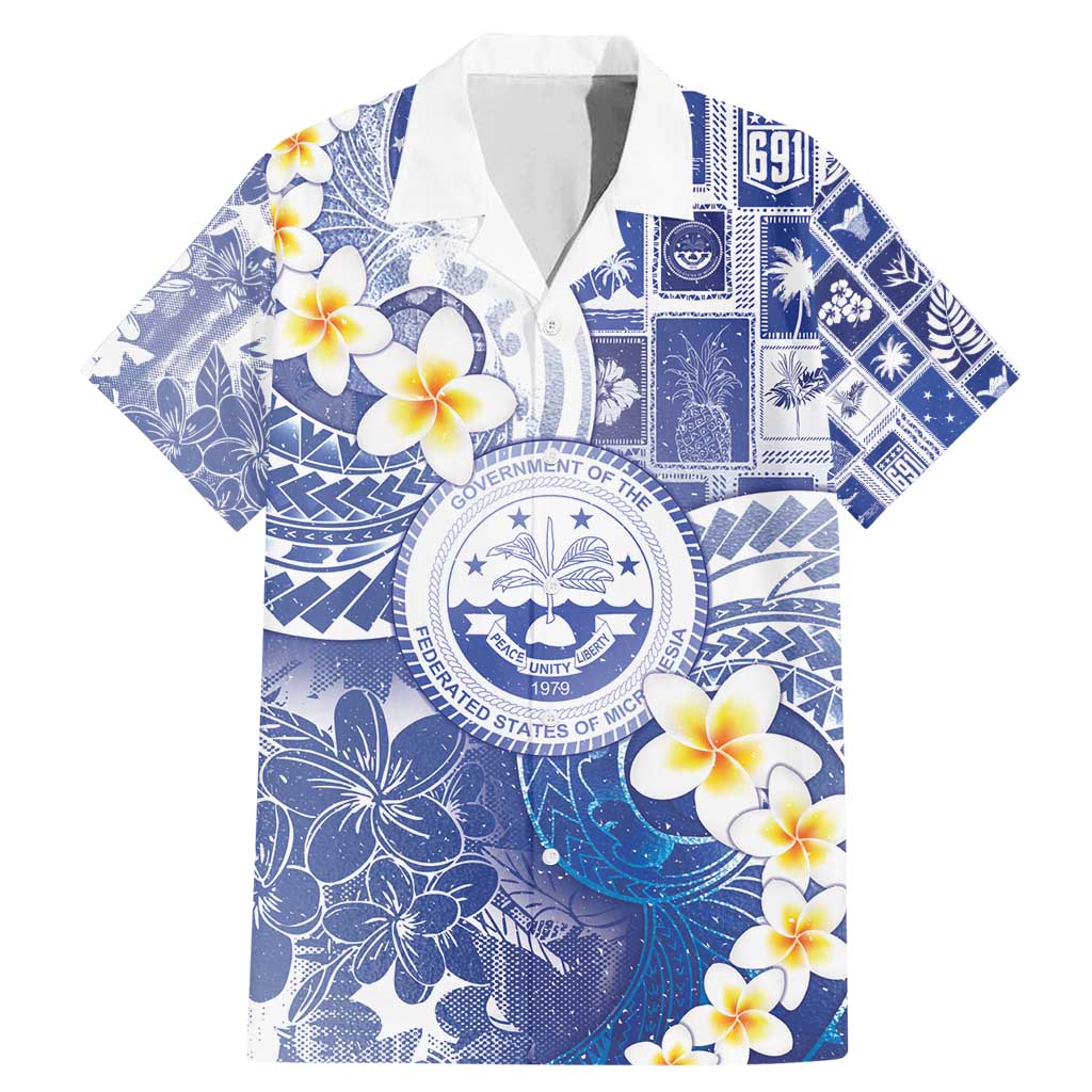 Federated States Of Micronesia Christmas Family Matching Mermaid Dress and Hawaiian Shirt Retro Style Bright Version - Polynesian Pride