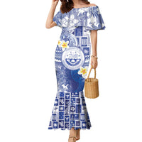 Federated States Of Micronesia Christmas Family Matching Mermaid Dress and Hawaiian Shirt Retro Style Bright Version - Polynesian Pride