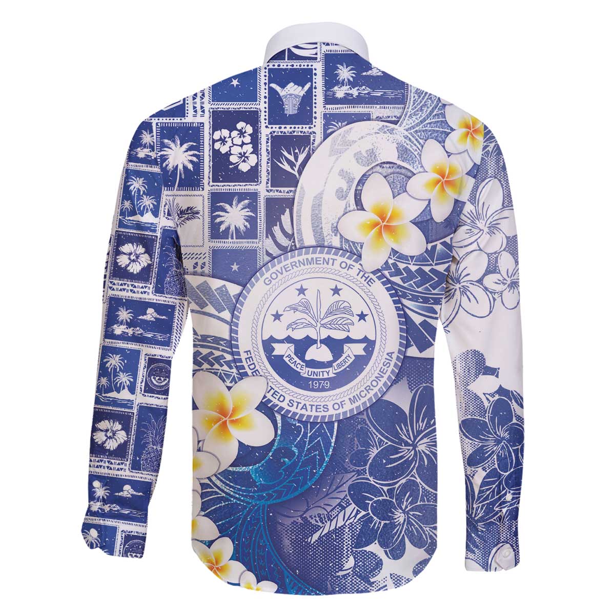 Federated States Of Micronesia Christmas Family Matching Off The Shoulder Long Sleeve Dress and Hawaiian Shirt Retro Style Bright Version - Polynesian Pride