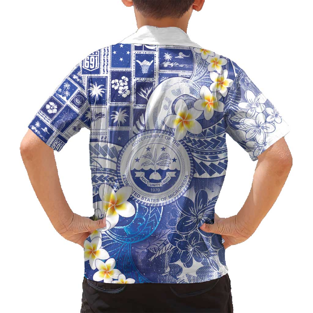 Federated States Of Micronesia Christmas Family Matching Off Shoulder Maxi Dress and Hawaiian Shirt Retro Style Bright Version - Polynesian Pride