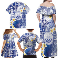 Federated States Of Micronesia Christmas Family Matching Off Shoulder Maxi Dress and Hawaiian Shirt Retro Style Bright Version - Polynesian Pride