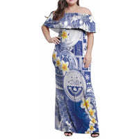 Federated States Of Micronesia Christmas Family Matching Off Shoulder Maxi Dress and Hawaiian Shirt Retro Style Bright Version - Polynesian Pride
