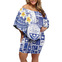 Federated States Of Micronesia Christmas Family Matching Off Shoulder Short Dress and Hawaiian Shirt Retro Style Bright Version - Polynesian Pride