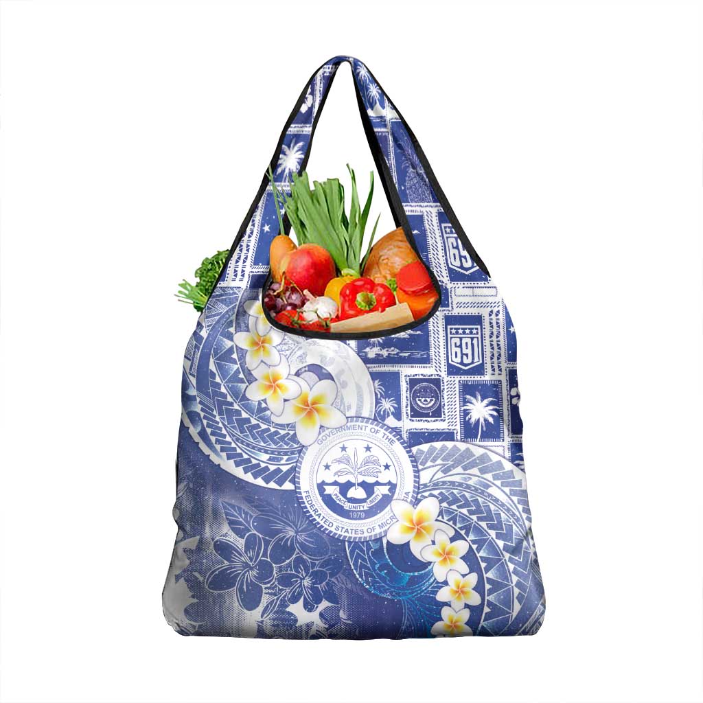 Federated States Of Micronesia Christmas Grocery Bag Retro Style Bright Version - Polynesian Pride