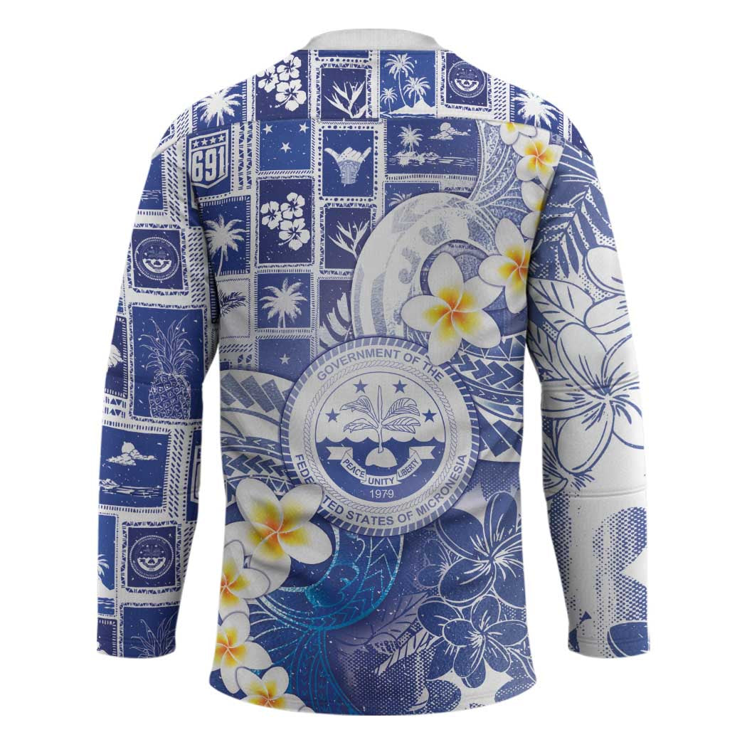 Federated States Of Micronesia Christmas Hockey Jersey Retro Style Bright Version - Polynesian Pride