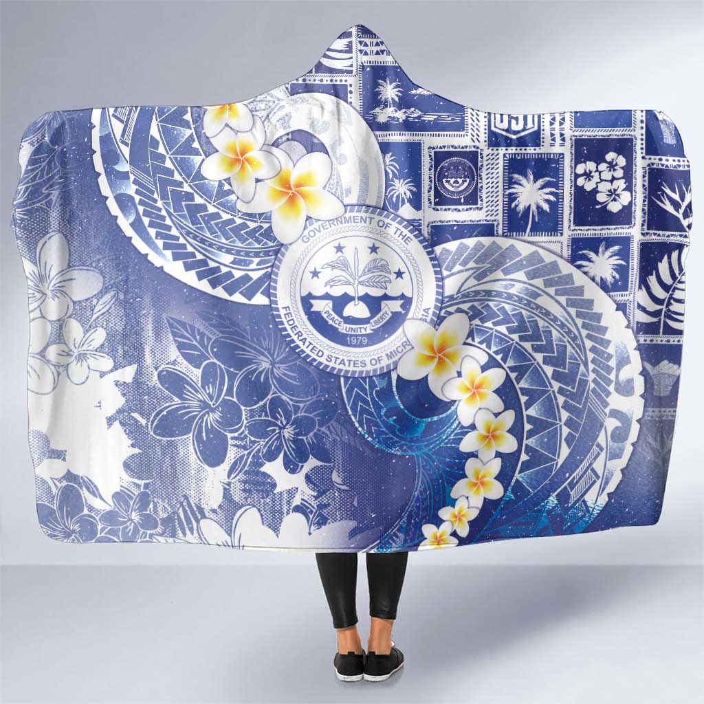 Federated States Of Micronesia Christmas Hooded Blanket Retro Style Bright Version - Polynesian Pride