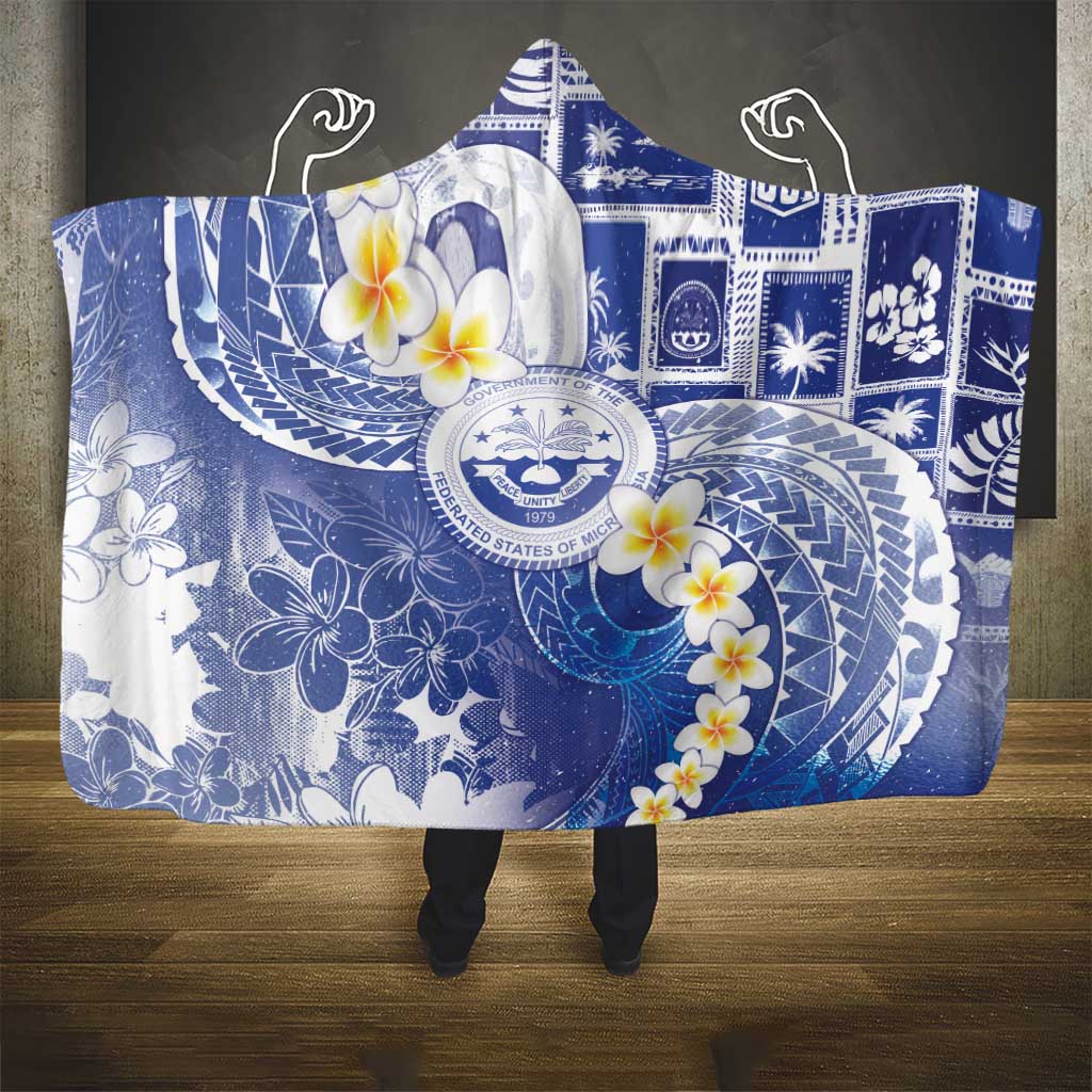 Federated States Of Micronesia Christmas Hooded Blanket Retro Style Bright Version - Polynesian Pride