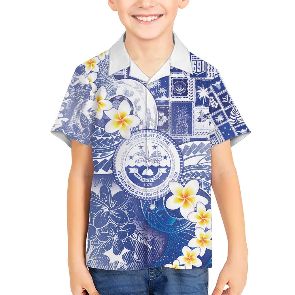 Federated States Of Micronesia Christmas Kid Hawaiian Shirt Retro Style Bright Version - Polynesian Pride