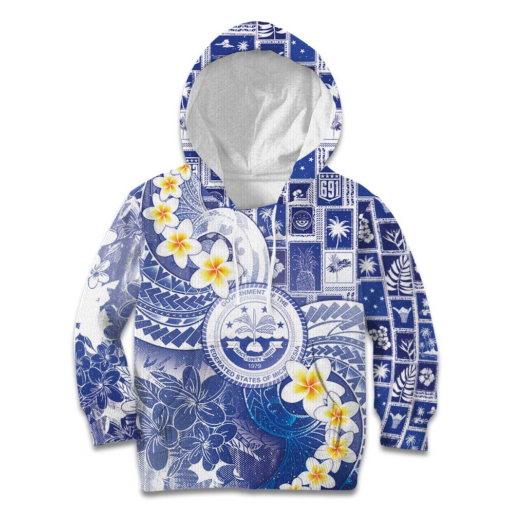 Federated States Of Micronesia Christmas Kid Hoodie Retro Style Bright Version - Polynesian Pride