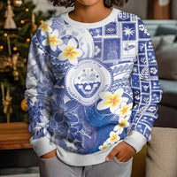 Federated States Of Micronesia Christmas Kid Ugly Christmas Sweater Retro Style Bright Version - Polynesian Pride