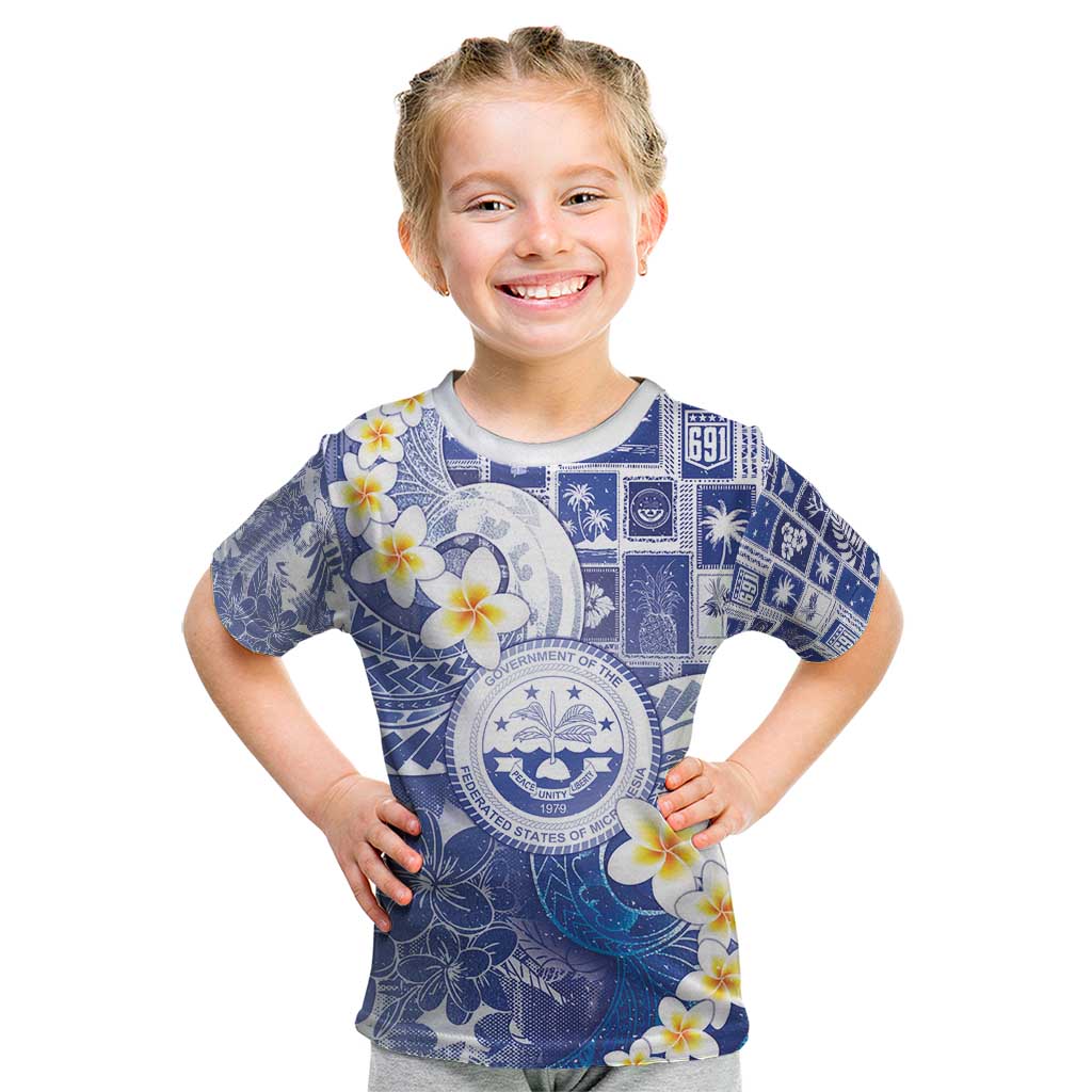 Federated States Of Micronesia Christmas Kid T Shirt Retro Style Bright Version - Polynesian Pride
