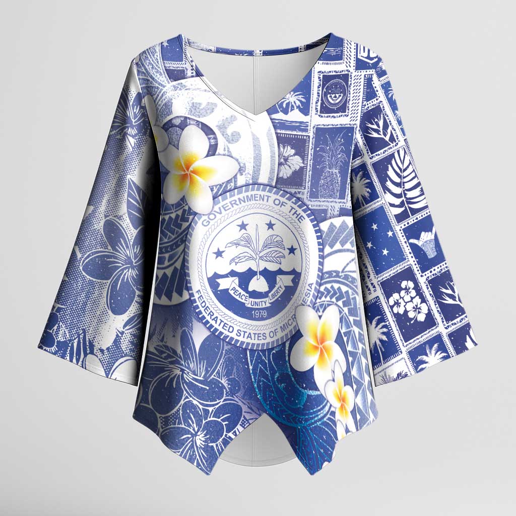 Federated States Of Micronesia Christmas Kimono Sleeve Blouse Retro Style Bright Version - Polynesian Pride