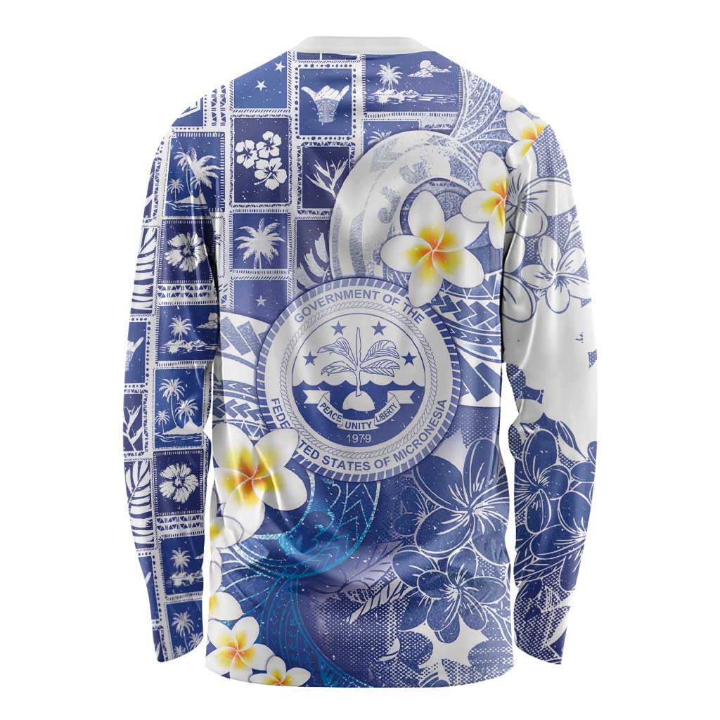 Federated States Of Micronesia Christmas Long Sleeve Shirt Retro Style Bright Version - Polynesian Pride