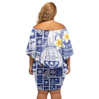 Federated States Of Micronesia Christmas Off Shoulder Short Dress Retro Style Bright Version - Polynesian Pride
