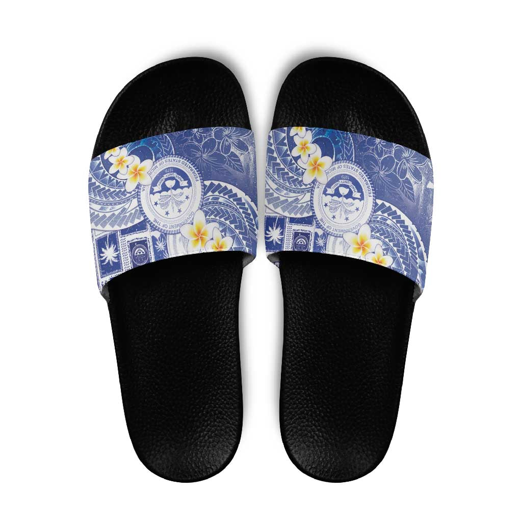 Federated States Of Micronesia Christmas Slide Sandals Retro Style Bright Version - Polynesian Pride