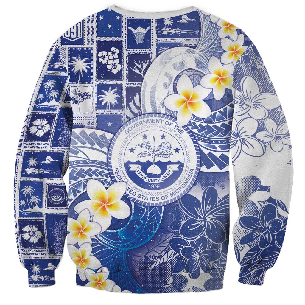 Federated States Of Micronesia Christmas Sweatshirt Retro Style Bright Version - Polynesian Pride