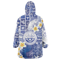 Federated States Of Micronesia Christmas Wearable Blanket Hoodie Retro Style Bright Version - Polynesian Pride