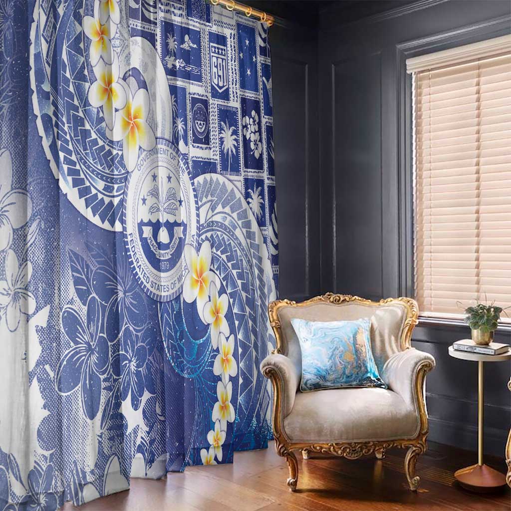 Federated States Of Micronesia Christmas Window Curtain Retro Style Bright Version - Polynesian Pride