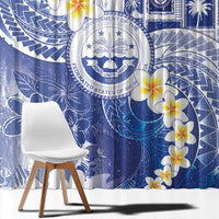 Federated States Of Micronesia Christmas Window Curtain Retro Style Bright Version - Polynesian Pride
