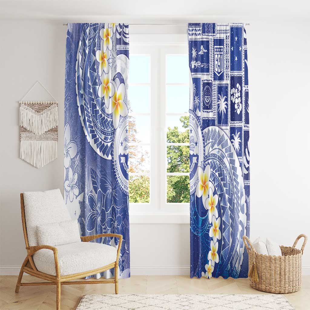Federated States Of Micronesia Christmas Window Curtain Retro Style Bright Version - Polynesian Pride