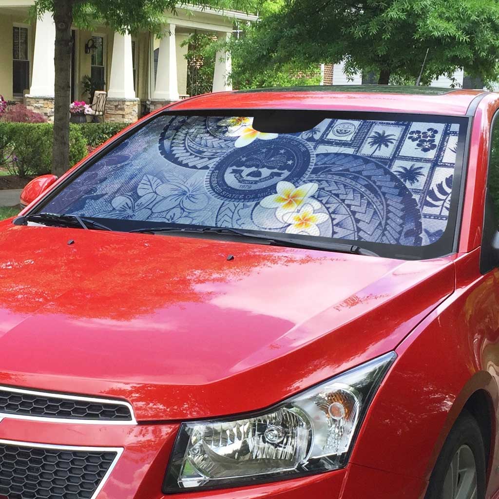 Federated States Of Micronesia Christmas Auto Sun Shade Retro Style Dark Version - Polynesian Pride