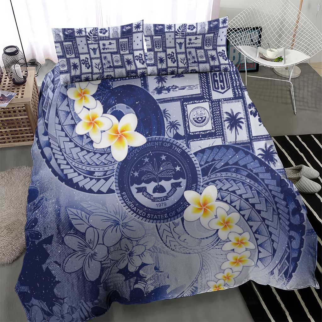 Federated States Of Micronesia Christmas Bedding Set Retro Style Dark Version - Polynesian Pride