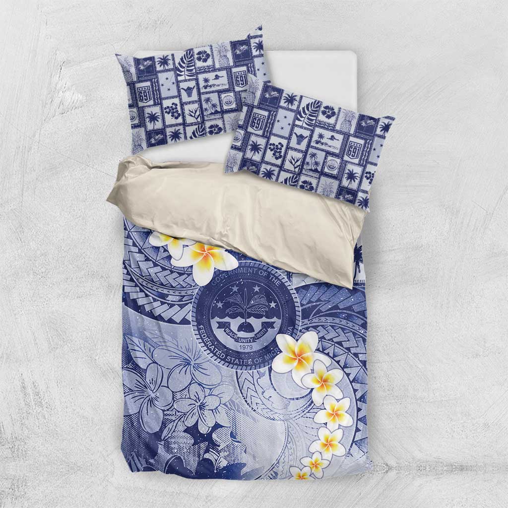 Federated States Of Micronesia Christmas Bedding Set Retro Style Dark Version - Polynesian Pride