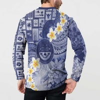 Federated States Of Micronesia Christmas Button Sweatshirt Retro Style Dark Version - Polynesian Pride