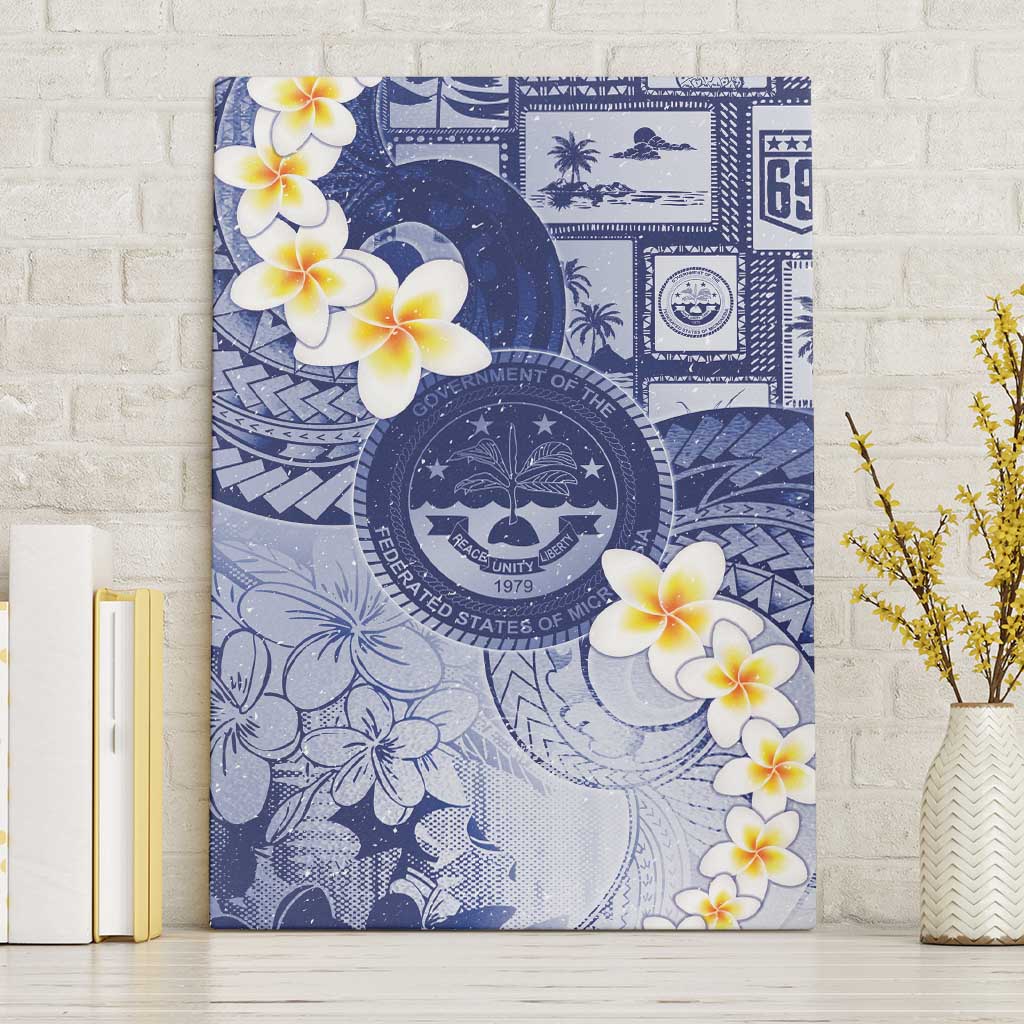 Federated States Of Micronesia Christmas Canvas Wall Art Retro Style Dark Version - Polynesian Pride
