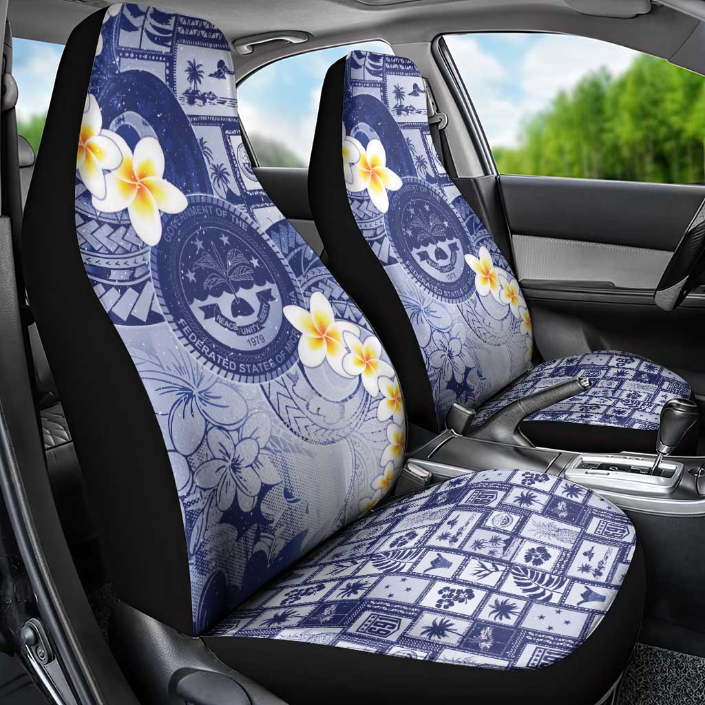 Federated States Of Micronesia Christmas Car Seat Cover Retro Style Dark Version - Polynesian Pride
