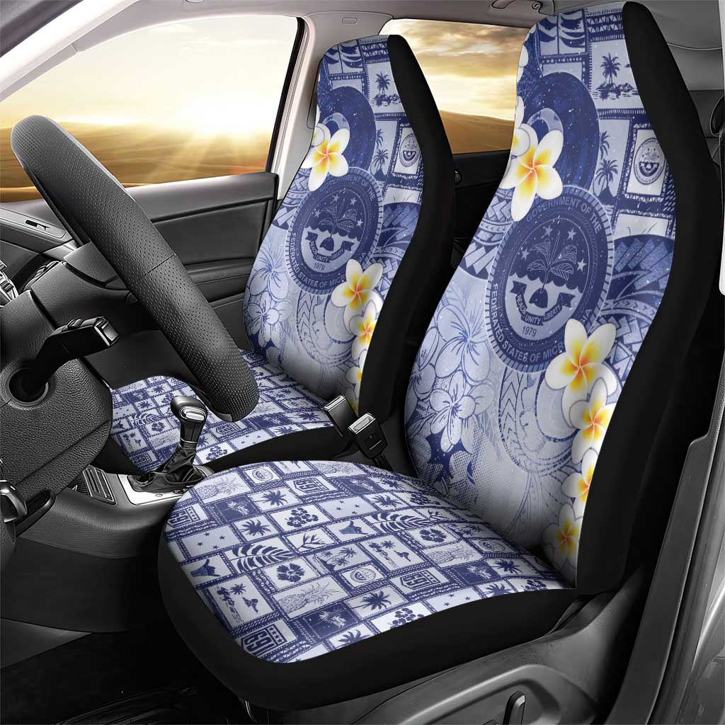 Federated States Of Micronesia Christmas Car Seat Cover Retro Style Dark Version - Polynesian Pride