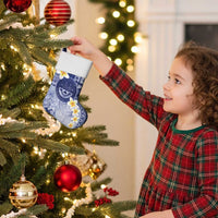 Federated States Of Micronesia Christmas Stocking Retro Style Dark Version - Polynesian Pride