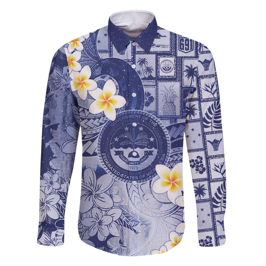 Federated States Of Micronesia Christmas Family Matching Long Sleeve Bodycon Dress and Hawaiian Shirt Retro Style Dark Version - Polynesian Pride