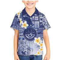 Federated States Of Micronesia Christmas Family Matching Mermaid Dress and Hawaiian Shirt Retro Style Dark Version - Polynesian Pride