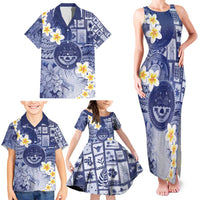 Federated States Of Micronesia Christmas Family Matching Tank Maxi Dress and Hawaiian Shirt Retro Style Dark Version - Polynesian Pride