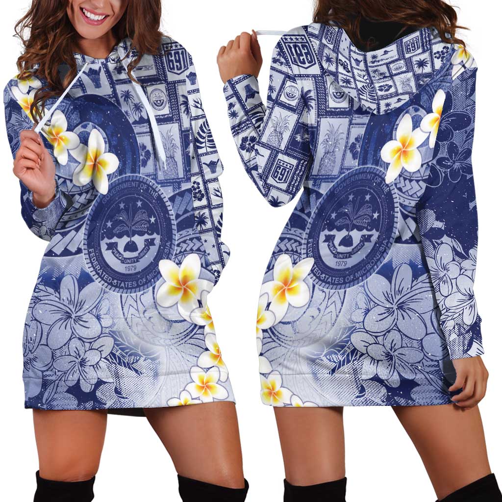 Federated States Of Micronesia Christmas Hoodie Dress Retro Style Dark Version - Polynesian Pride