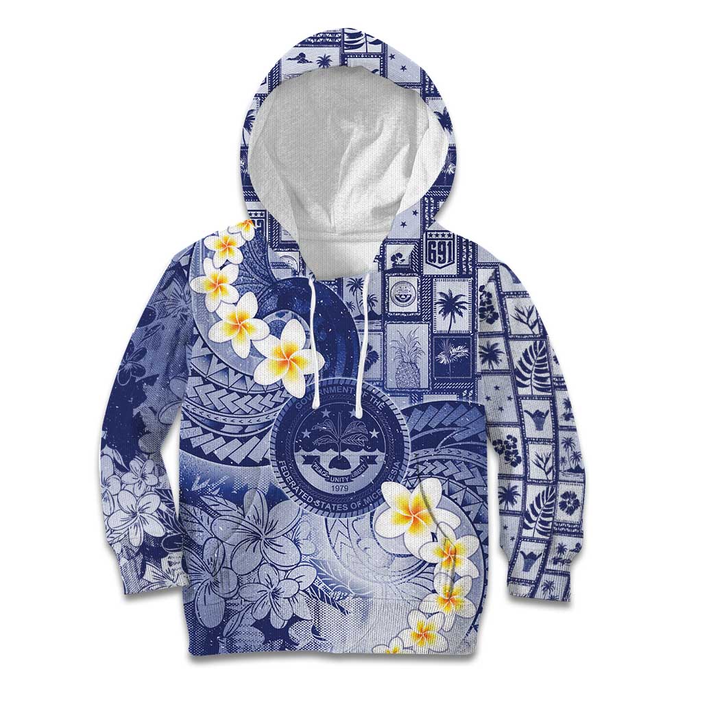 Federated States Of Micronesia Christmas Kid Hoodie Retro Style Dark Version - Polynesian Pride