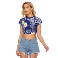 Federated States Of Micronesia Christmas Raglan Cropped T Shirt Retro Style Dark Version - Polynesian Pride