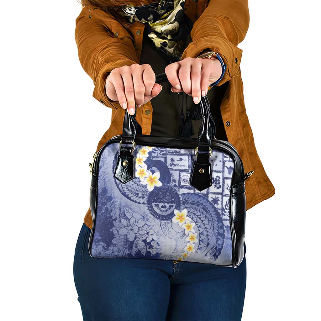 Federated States Of Micronesia Christmas Shoulder Handbag Retro Style Dark Version - Polynesian Pride