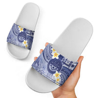 Federated States Of Micronesia Christmas Slide Sandals Retro Style Dark Version - Polynesian Pride